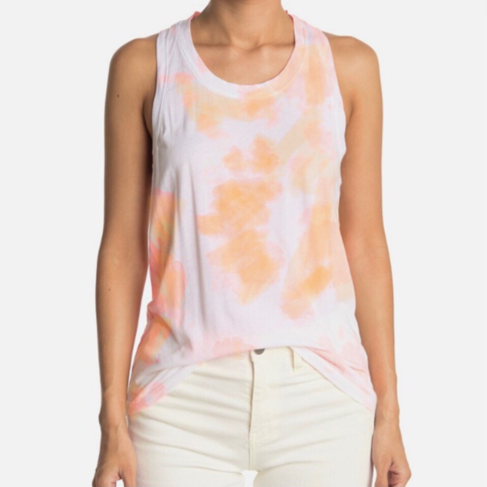 🆕 Sundry Neon Pop Orange Tie Dye Tank Top
